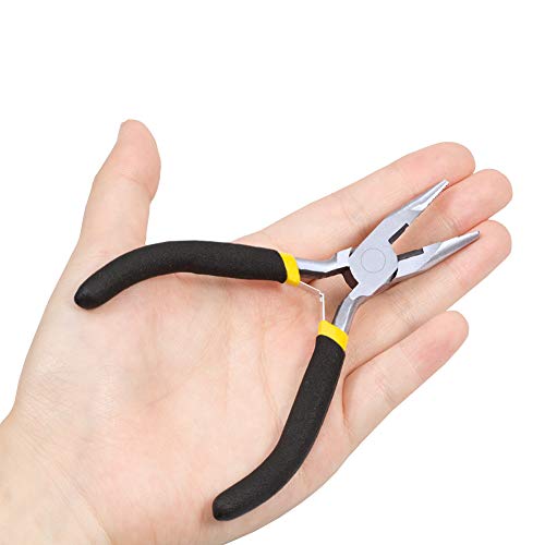 5 Inch Long Nose Pliers with Wire Cutter Smooth Jaws Mini Long Needle Nose Pliers for Jewelry Making Side Cutters Small Beading Pliers Micro Precision DIY Handcraft Tool - size: Chain Nose with Cutters