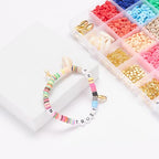 2938 Pcs Clay Beads Bracelet Making Kit, Flat Preppy Beads for Friendship Bracelets, Polymer Clay Bead with Charms for Jewelry Making - color: Clay Beads Kit (1 Box with Accessories)-about 2938pcs