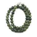 AAA Perfect Natural GREEN JADE Gemstone 8mm Round Beaded Stretchable 15.5" Inches Choker Necklace