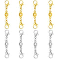 Magnetic Necklace Clasps and Closures, S925 Sterling Silver Magnetic Clasp Converter, Double Lobster Clasp Design (8pcs Gold Silver) - color: 8pcs gold silver