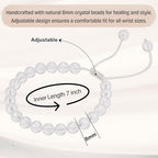Amazing Gemstone Clear Quartz Bracelet, Gifts For Men & Women - Protection Healing Crystal Bracelet - 8mm Gemstone Beaded Adjustable Bracelet, Pulseras Para Hombres Mujer Stocking Stuffers - color: Clear Quartz