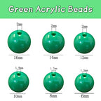 400 Pcs Dark Green Acrylic Round Loose Beads with 1.7mm Hole, 8mm Bulk Beads Acrylic Small Beads for Bracelets Necklaces Earring Making Supplies - color: Dark Green, size: 8mm - 400Pcs