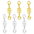 Double Lobster Clasp Magnetic Necklace Clasps and Closures 14K Gold and Silver Magnetic Jewelry Clasps Converters for Bracelet Necklaces Extender - color: 6Pcs | 3Gold & 3Silver