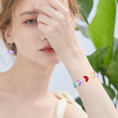 Beadthoven 240Pcs 12 Colors Butterfly Glass Crystal Beads Gold Sand Butterfly Lampwork Glass Beads Handmade Transparent Small Crystal Spacers for DIY Bracelet Necklace Earrings Jewelry Making Supplies - color: Butterflies Tiny