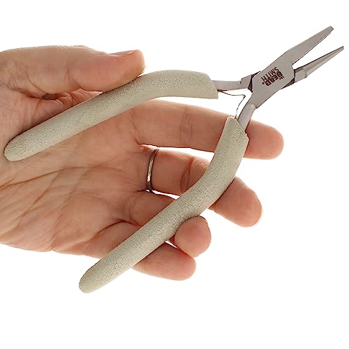 The Beadsmith Concave (Hollow)/Round Nose Pliers – Wire Elements Series – 6.25” (159mm) – Steel Jaws & Double-Leaf Springs – European Design & Quality – Tool for Looping, Bending & Jewelry Making