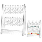 BBTO Earring Hangers Holder Organizer Clear Acrylic Rack Jewelry Display Stand with Mini Hangers Christmas Women Gift for Earrings Necklace Ring Bracelet Jewelry(Transparent)