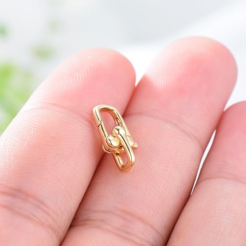 14K Gold Jewelry Clasp Necklace Extender Clasp Bracelet Extension Connector for DIY Necklace Bracelet Anklet Jewelry Making (Style 1) - size: Style 1-Yellow