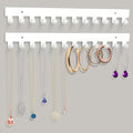 2 Pack Necklace Holder - Hanging Jewelry Organizer, Self-Adhesive, Wall Mount (White) - color: White