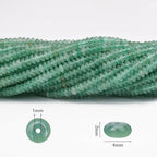 2 Strands (300PCs) Natural Green Aventurine Rondelle Beads, 2 * 4mm Gemstone Loose Spacer Abacus Disk Beads for DIY Bracelet Necklace Earrings Jewelry Making, Craft Supplies Beading Kit - color: Green Aventurine, size: 2*4MM