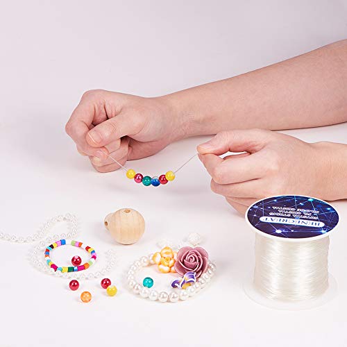 BENECREAT 150m/roll 0.8mm Crystal Thread Elastic Cord Stretchy Bracelet String, Crystal String Bead Cord for Bracelet, Beading and Jewelry Making