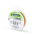 Beadalon 7 Strand Stainless Steel Bead Stringing Wire, .015 in / 0.38 mm, Satin Gold, 30 ft / 9.2 m - color: Satin Gold, style: .015 in / 0.38 mm , 30 ft / 9.2 m