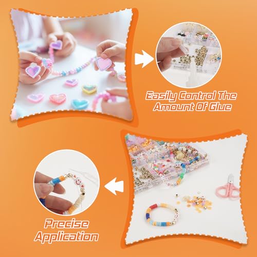 Bracelet Strings Professional Elastic String Knot Fixing Drip, Clear Bracelet Glue for Elastic String, Keep Stretchy Bracelet String Stay Perfectly Tied for Clay Beads, Jewelry Making Supplies (30g×2)