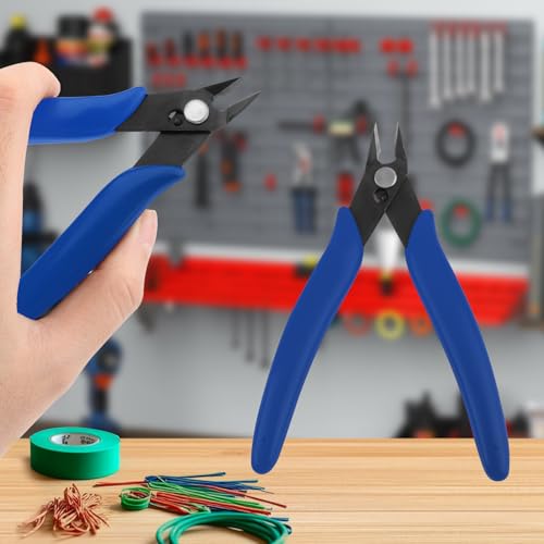 5-Inch Micro Wire Cutters Pliers,Small Zip Tie Cutter Nippers,Precision Flush Cutter Tools for Jewelry Making Craft,Mini Wire Side Cutting Snips for Electronics
