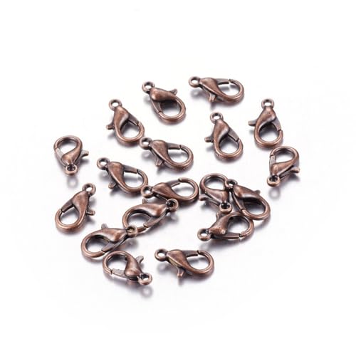 HDSupplies 100 Pieces - Lobster Clasps - Red Copper Tone - 16x8mm / 2mm Hole - color: Red Copper, size: 16x8mm
