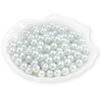 200Pcs Glass Pearl Beads Faux Pearls Round Czech Tiny Satin Luster Spacer Loose Beads Bulk with Holes Handcrafted for DIY Bracelets Jewelry Making Crafts Supplies (4MM, White) - color: White, size: 4MM