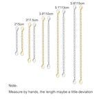 10Pcs Stainless Steel Necklace Extender Chain Links, Gold Silver Necklace Extenders for Bracelet Anklet Stainless Steel Chain Extenders for Jewelry Making 2in 3in 4in 5in 6in (5 Gold, 5 Silver) - color: Gold and Silver