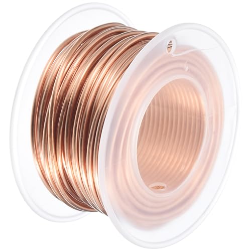 uxcell Soft Copper Wire (14 Gauge, 32.8 FT), 99.9% Pure Bare Copper Wire 1.6mm Solid Craft Wire for DIY Crafting Gardening Decoration (10Meter) - size: 14 Gauge X 32.8 Ft