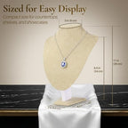 Flexzion Necklace Bust Display Stand (2 Pack) - 11 Inch 3D Mannequin Beige Linen Necklace Display Holder for Home, Boutique & Trade Shows - Jewelry Display for Selling Necklace, Pendants, Lockets - size: Standard Necklace Stand 2 Pack
