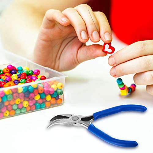 Mudder 3 Pieces Jewelry Pliers Set Includes 6-in-1 Bail Making Looping Nylon Nose Bent Nose Pliers for DIY Jewelry Beading Making Crafts Tool Wedding Easter Day Supplies