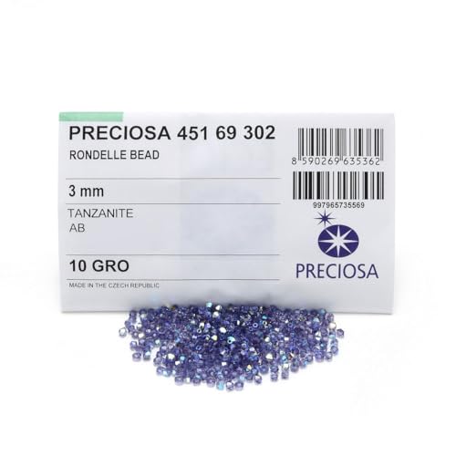 100pcs Authentic Preciosa 3mm (0.12 Inch) Small Faceted Bicone Crystal Loose Beads Tanzanite AB (Purple) Compatible with Swarovski Elements Crystals for Jewelry Making Pre-B365 - color: Tanzanite AB, size: 3mm (0.12 Inch) - 100pcs