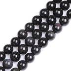 GEM-Inside Natural 16mm Black Obsidian Gemstone Loose Beads Round Energy Power Beads for Jewelry Making 15" - color: Black Obsidian, size: 16mm