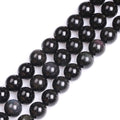 GEM-Inside Natural 16mm Black Obsidian Gemstone Loose Beads Round Energy Power Beads for Jewelry Making 15" - color: Black Obsidian, size: 16mm