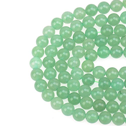LPBeads 100PCS 8mm Natural Green Aventurine Beads Gemstone Round Loose Beads for Jewelry Making with Crystal Stretch Cord - color: Green Aventurine