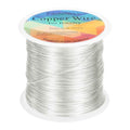 HARFINGTON Wire 203ft Length 24 Gauge Copper Craft Jewelry Wrapping Wire Tarnish Resistant Beading for Jewelry Making Supplies Crafting, Bright Silver - color: Bright Silver