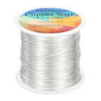 HARFINGTON Wire 203ft Length 24 Gauge Copper Craft Jewelry Wrapping Wire Tarnish Resistant Beading for Jewelry Making Supplies Crafting, Bright Silver - color: Bright Silver