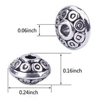 April Ya 100 Pieces 6 mm Antique Silver Spacer Beads European Style Beads for Jewelry Making