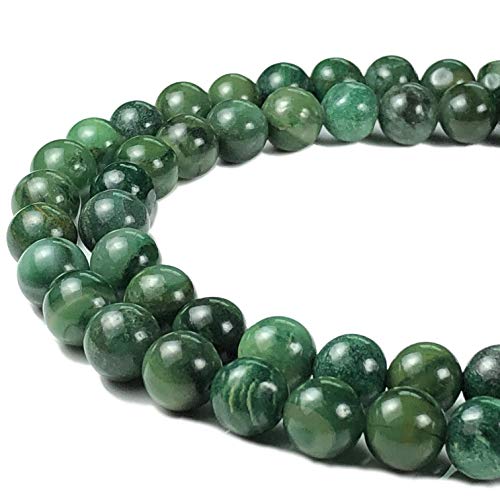 ABCGEMS Zimbabwe Verdite Beads from Africa (A Green Metamorphic Rock Composed Mainly of Fuchsite - Muscovite Mica) DIY Jewelry Making Beading Supplies - Smooth Round 10mm - color: Zimbabwe Verdite (From Africa)