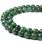 ABCGEMS Zimbabwe Verdite Beads from Africa (A Green Metamorphic Rock Composed Mainly of Fuchsite - Muscovite Mica) DIY Jewelry Making Beading Supplies - Smooth Round 10mm - color: Zimbabwe Verdite (From Africa)