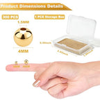 CeeVian 14K Gold Plated Spacer Beads 300PCS Seamless Gold Round Beads Spacer Beads That Do Not Fade Easily Round Bracelet Bead for DIY Necklace Bracelet Jewelry Making (4MM) - size: 4MM