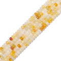 BEADIA Natural Yellow Jade Beads 4x2mm 120pcs Faceted Rondelle Loose Semi Gemstone Beads for Jewelry Making Design - color: Yellow Jade