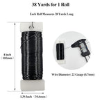 22 Gauge Black Metal Floral Wire, 38 Yards/35 Meters,for Christmas Wreaths,Tree Decoration,Flower Arrangement,Craft Wire,Flower Wire,Garden Wires,Flowers Bouquet Accessories,Jewelry Wires DIY - size: 22Gauge-Black-1P/38Yards