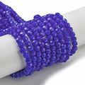 Perlin Czech Bohemian Crystal Glass Beads Faceted Round 4mm 90 Pieces Loose Spacer 1 Strand Beads for DIY Jewelry Earrings Necklace Bracelet Making (Cobalt Opaque) - color: Cobalt Opaque