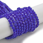 Perlin Czech Bohemian Crystal Glass Beads Faceted Round 4mm 90 Pieces Loose Spacer 1 Strand Beads for DIY Jewelry Earrings Necklace Bracelet Making (Cobalt Opaque) - color: Cobalt Opaque