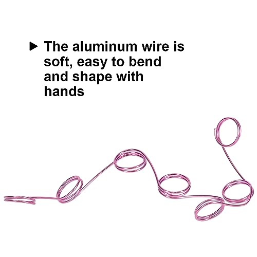 18 Gauge Aluminum Craft Wire, 165 Feet 1mm Bendable Metal Wire for Jewelry, Sculpting, Modeling, Wreaths, Floral Making, Beading, Wire Wrapping (Light Pink) - color: Light Pink