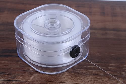 KONMAY 270 Yards 0.4mm/23.8 Lbs Monofilament Fishing Line Wire, Clear Seed Beads Thread with Case, Invisible Craft String for Hanging Ornaments, Crafting, Balloon Arch, Beading and Jewelry Making - size: 0.4mm
