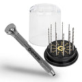 Gyros Pin Vise Hand Drill with Swivel Head and Mini Twist Drill Bit Set #50-60 11 Piece Micro Drill Bit Set - Professional Bundle for Jewelry Making, Hobby, Crafts and DIY