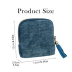 Travel Jewelry Case, Soft Velvet Organizer Pouch with 5 Compartments & Tassel Zipper, Anti-Scratch Jewelry Bag Storage Holder for Bangle Bracelets Earrings Necklace, Women Gifts - color: Light Blue