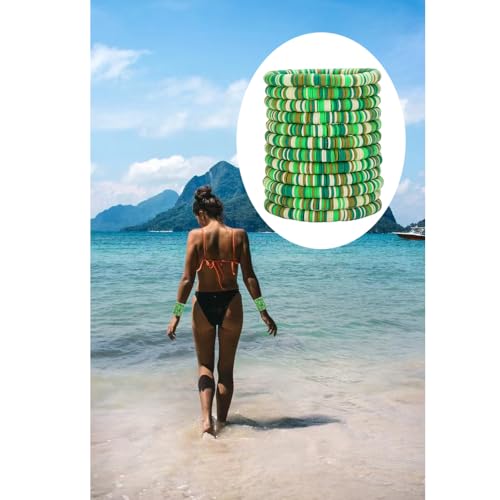 12pcs Friendship Bracelets Beaded Bracelets Heishi Bracelet Cute Bracelets Stack Vinyl Clay Disc Bead Surfer Stretch Summer Beach Bracelets For Women Preppy Bracelets - color: B-color 8