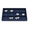 12 Grids Microfiber Jewelry Tray Bracelet Tray Bangle Tray Jewelry Display Tray Stackable Jewelry Trays for Bracelet Bangle Holder Watch Earring Brooches Display Tray (Blue) - color: Blue, size: 12 Grid