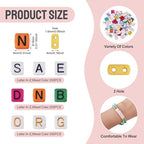 FASHEWELRY 600Pcs Acrylic Letter Beads 2 Hole Tile Bead Flat Square Alphabet Beads Multi-Strand Links Bead for Bracelet Necklace Jewelry Making
