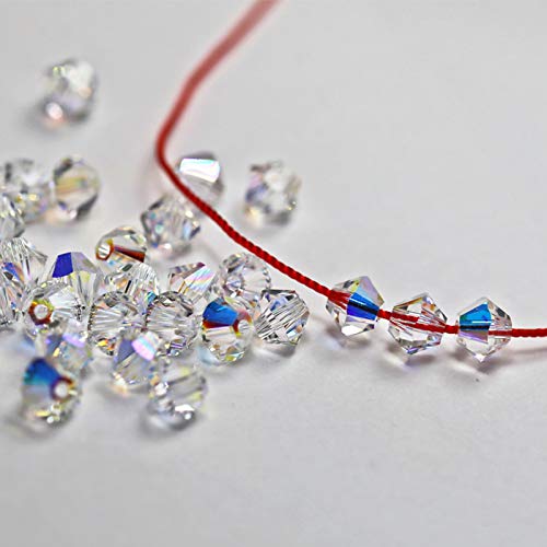 Dowarm 250PCS Bicone Crystal Beads 6MM, Faceted Bicone Glass Beads for Jewelry Craft Making, DIY Bracelet, Necklace, Dolls, Loose Spacer Beads (Crystal AB, 6MM) - color: 01-Crystal AB, size: 6MM