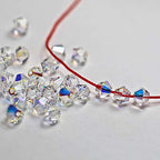 Dowarm 250PCS Bicone Crystal Beads 6MM, Faceted Bicone Glass Beads for Jewelry Craft Making, DIY Bracelet, Necklace, Dolls, Loose Spacer Beads (Crystal AB, 6MM) - color: 01-Crystal AB, size: 6MM