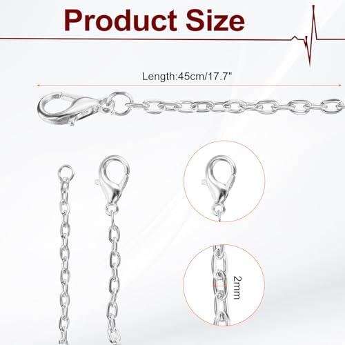HARFINGTON 20 Pack 18 Inch Necklace Chains Bulk 2mm Gold and Silver Plated Cable Chains with Lobster Clasps for Jewelry Making - color: Gold and Silver, size: 18 Inch x 2mm