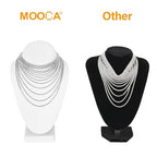 MOOCA 2 Pcs Deluxe Medium Necklace Chain Jewelry Display Holder, Jewelry Stand, Necklaces Display Mannequin Bust Stand, White Faux Leather - color: 1) Whit Faux Leather, 2 pieces