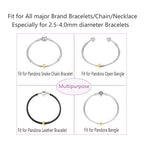 Clip Stopper Charms Sterling Silver Rondelle Spacer Bead Charm Stopper Charm for Pandora Charm Bracelets - color: Gold-Plated (2 pcs)