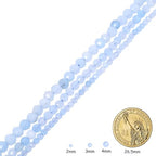 Natural Aquamarine Beads, 4mm 90pcs Small Round Faceted Loose Gemstones for DIY Jewelry Making, Handmade Bracelet and Necklace Crafting, with Size Card - color: Aquamarine, size: 4mm